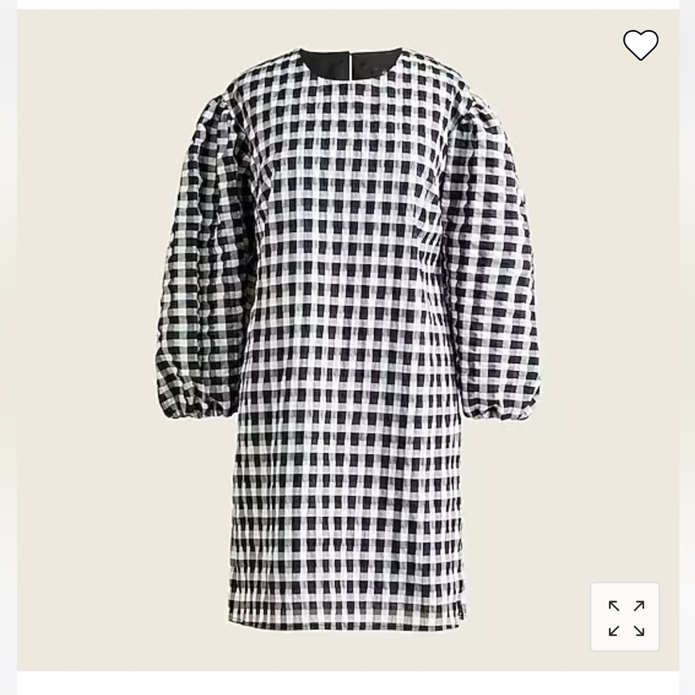 JCREW puff sleeve mini dress textured plaid